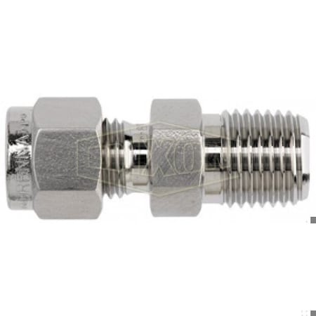 Dixon The Right Connection Instrumentation Connector, 1/4 in x 3/8-18 Nominal, Tube x MNPT End Style, 316 4-DMC-6